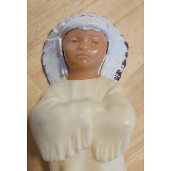 Vintage celluloid Plastic 6" Native American Indian Chief Toy Figurine - Picture 2 of 5